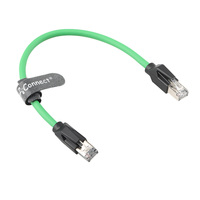 Câble Ethernet industriel Cat5e 100 Mbps en plastique avec connecteurs coudés, haute flexibilité pour chaînes de guidage, automatisation, robots, AGV, caméras