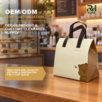 Sac isotherme non tissé pour plats à emporter avec doublure en aluminium, logo personnalisé pour gâteaux, desserts, pâtisseries et emballages de repas