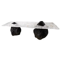 Ensembles de tables à manger sculturées en résine époxy transparente, style nordique moderne, écologiques, ornements artisanaux pour cuisine, salon, hôtel