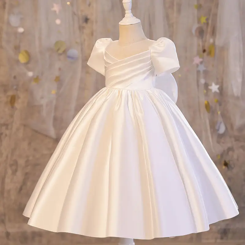 Best seller di moda bambine autunno fantasia fiore ragazze abiti 2-12 bambini abbigliamento formale per festa di nozze abito