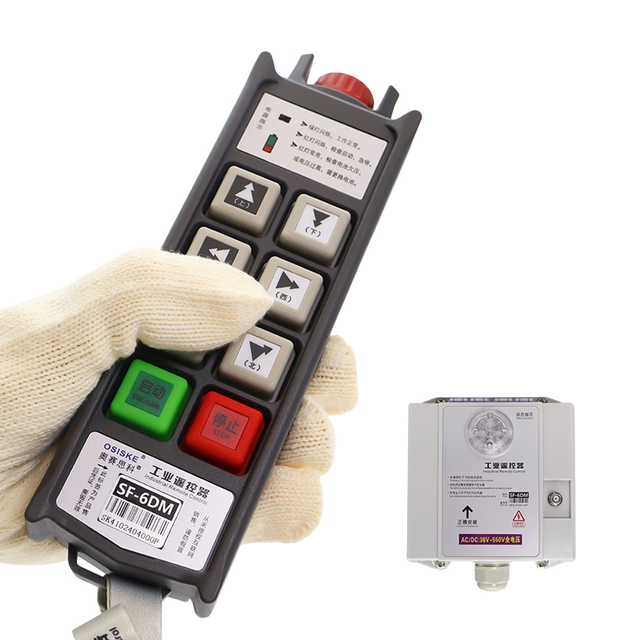 IP66 Waterproof 6 Button Single Speed Industrial Hoist Rc Transmitter and Receiver Crane Wireless Remote Control Switch
