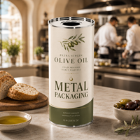 Elegante Recipiente Metálico Minimalista para Almacenamiento, con Logotipo Personalizado, para Aceite de Oliva, Aceite de Cocina y Alimentos Líquidos, Botella de Aluminio