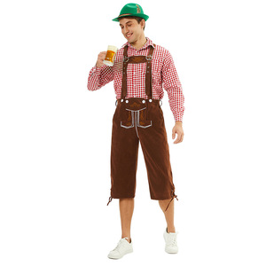Disfraz de Lederhosen para hombre con sombrero y camisa para el Oktoberfest, traje para fiesta de cerveza, talla M L XL - Product Image 4