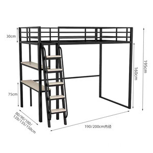 Lit superposé double ADORNEVE avec bureau, 4 tiroirs en tissu, lumières LED, station de charge, garde-corps de sécurité, échelle, pour enfants/adolescents, blanc, sans boîte - Product Image 6