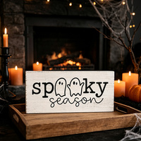 Plaque en bois personnalisée « Ghost », panneau de bienvenue pour Halloween, idéal pour la décoration murale de la porte d'entrée ou des fêtes