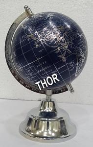 Décoration de bureau et de Table de maison, Globe World tournant de couleur bleue, avec ensemble de 2 supports - Product Image 2