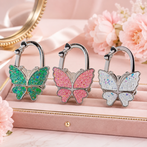 Élégant porte-clés papillon scintillant en alliage, boucle de <span class=keywords><strong>sac</strong></span> galvanisée, breloque de <span class=keywords><strong>sac</strong></span> à main, décoration de <span class=keywords><strong>sac</strong></span>, artisanat DIY - Product Image 3