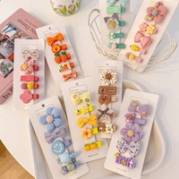 Barrettes pour enfants style floral fait main, série de couleurs adorables, entièrement recouvertes de tissu, non-dommageables, pour cheveux mignons