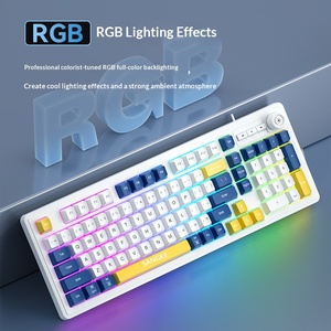 Wired Gaming Keyboard Three Color Splicing Light Up Mechanical Feeling Keyboard Desktop <b>Computer</b> <b>Accessories</b> - Product Image 4