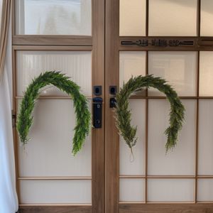 Plante verte <span class=keywords><strong>en</strong></span> plastique écologique de style forêt artificielle, cyprès, forme irrégulière, <span class=keywords><strong>vigne</strong></span> à suspendre à la porte, 180 cm, Noël - Product Image 2