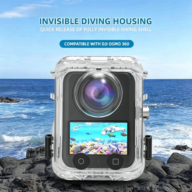 Full Invisible No Vignetting Diving Case for DJI OSMO Pocket Camera, 40M Underwater Shooting Clear Protective Waterproof Case