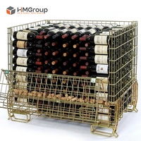 Conteneur de stockage pliable en métal maillé, robuste, portable et durable, pour entrepôt