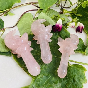 Varitas Mágicas Artesanales Talladas a Mano con Cristal de Cuarzo Rosa y <span class=keywords><strong>Luna</strong></span>, Venta al Por Mayor - Product Image 4