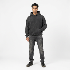 Sudaderas con capucha recortadas con estampado 3D Puff con dobladillo crudo y borde cortado desgastado gráfico Dtg unisex de peso pesado personalizado al por mayor - Product Image 1