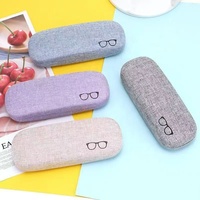 Étui à lunettes rectangulaire rigide en PU et tissu de lin, personnalisable avec logo, pour usage quotidien – Vente en gros