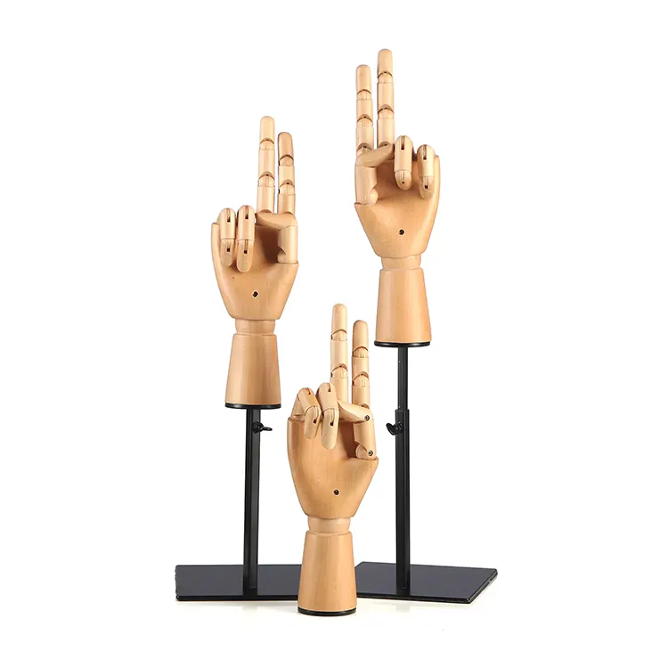 Man Wooden hand mannequin paint light color mannequin hand mannequins for sale