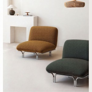 Silla moderna para sala de estar, diseño minimalista nórdico, estructura de metal, asiento tapizado para decoración del hogar - Product Image 2