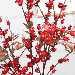 JWG2027 Frutos Artificiales Rojos, Flores de Plástico para Decoración del Hogar, Celebraciones y Festivales - Product Image 1