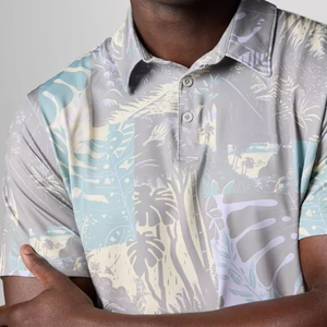 חם מכירה באיכות גבוהה בכל רחבי הדפס mens havayian פולו חולצות מתיחה - Product Image 4