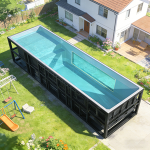 Kit de piscine rectangulaire enterrée avec structure en acier et équipement complet - Product Image 3