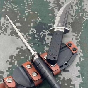 Couteau artisanal HK SS080 personnalisé avec manche G10 en acier inoxydable, multifonctionnel, pour activités de plein air, avec étui en cuir de qualité DIY, support OEM, garantie 1 an - Product Image 1