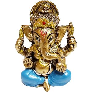 PARIJAT HANDICRAFT Golden Purple Lord Ganesha Ganpati Estatua de elefante Dios hindú Ídolo hecho de colección de esculturas de poliresina - Product Image 2