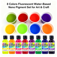 TIMESRUI 8 Couleurs/Ensemble Pigment Liquide Fluorescent à Base d'Eau Haute Concentration pour Ciment Plâtre Teinture Néon Colorant Débutant