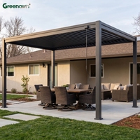 Pergola à toit à lamelles en acier 3x3 3x4, type manuel, légère, facile à installer, pergola d'extérieur pour l'ombrage