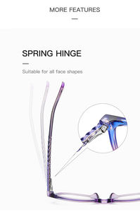 <span class=keywords><strong>Gafas</strong></span> TR90 Anti-Luz Azul para Mujer, Estilo Europeo Americano 2134, Patillas con Diseño Retorcido, Color Caramelo, Progresivo, Clásico, Plano - Product Image 5