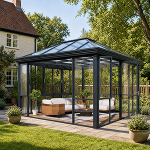 Kit de véranda préfabriquée en aluminium DIY avec structure en verre, <span class=keywords><strong>solarium</strong></span> extérieur avec manuel d'installation vidéo - Product Image 6