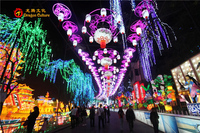 Grandes lanternes traditionnelles chinoises rouges, lanterne chinoise led, auvent, couloir pour terrain de jeu