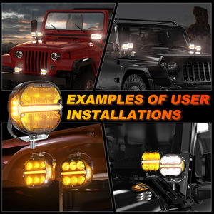 Fari <span class=keywords><strong>da</strong></span> Lavoro LED Universali con Luci Diurne Ambra, Barra Luminosa per Auto, Camion, 4x4, Fuoristrada, SUV, ATV, Jeep, Barche, Trattori - Product Image 2