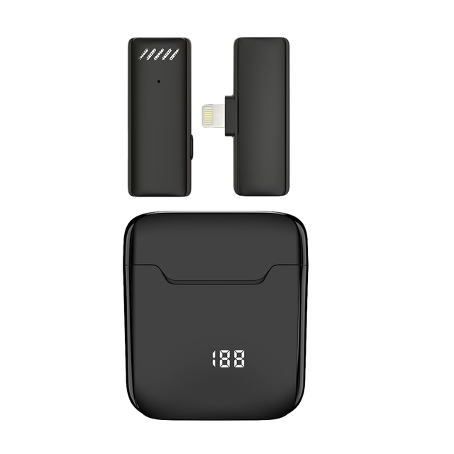 Charging Box Power Display Portable Clip Mic UHF Wireless Lavalier Microphone Condenser for Mobile Phone