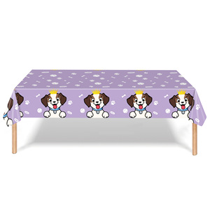 Ensemble de vaisselle sur le thème du chien Purple Crown, 40-60 pièces, assiettes en papier, serviettes, nappe, couverts en plastique, décorations d'anniversaire pour enfants - Product Image 3