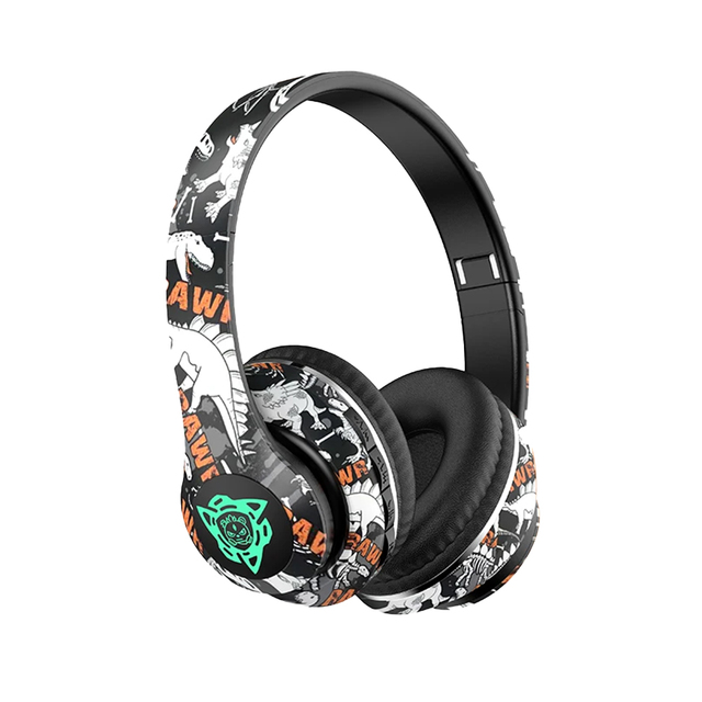 P35 National Tide Graffiti Design Wireless Headphones Over Ear Noise Reduction Support 3.5MM AUX TF Card Play Bluetooth Headset