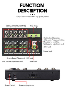 Mezclador de Micrófono Mini BHA MIX521CX <span class=keywords><strong>para</strong></span> Grabación en <span class=keywords><strong>PC</strong></span>, 10 Canales, Entrada de 6.35mm con 48V <span class=keywords><strong>para</strong></span> Actuaciones, Precio al por Mayor, OEM, CE, FCC - Product Image 5