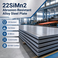Placa de Acero Aleado Resistente a la Abrasión, Laminada en Caliente, Personalizable, 22SiMn2, 8 a 80 mm, Estándar GB, Certificación ISO 9001