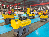 Rouleau Vibratoire à Double Tambour Honda GX270 6.3kW Haute Efficacité, Compacteur de Sol pour Travaux Routiers avec Pompe et Moteur