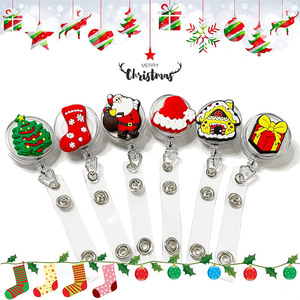 Christmas gift with soft rubber retractable pull <b>buckle</b>, Christmas tree felt, elderly gift, stocking, cartoon badge <b>clip</b> - Product Image 3