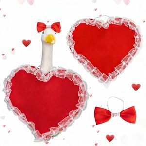 Trajes para el porche: Disfraz de corazón de San Valentín con sombrero de lazo, ropa para estatuas de gansos de jardín, decoración para patio y jardín. - Product Image 2
