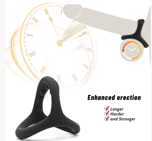 वयस्क उत्पाद पुरुष हस्तमैथुन समय देरी त्रिकोण डबल परत विरोधी स्खलन लॉक शुक्राणु की अंगूठी नरम सिलिकॉन लिंग प्रशिक्षक - Product Image 3