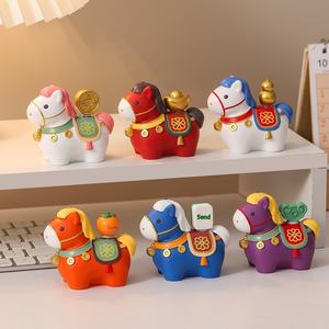 Ornements créatifs en résine Mascotte Cheval de l'Année, Fabriqués en Chine, pour la décompression amusante, jouet de <span class=keywords><strong>bureau</strong></span>, cadeaux d'anniversaire - Product Image 1