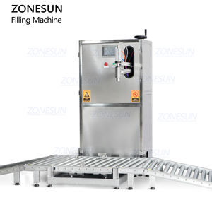 ZONESUN semiautomático vino líquido motor aceite removedor de óxido barril tambor pesaje máquina de llenado con transportador de rodillos - Product Image 6
