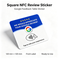 Support de révision NFC en acrylique OEM, NTAG213, rond 100 mm, carré 120x120 mm, épaisseur 2 mm, pour comptoir de vente au détail