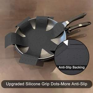 แผ่นรองป้องกันโต๊ะกันรอยขีดข่วนแผ่นรองหม้อซิลิโคนแผ่นป้องกันกระทะซ้อนสำหรับเครื่องครัว - Product Image 4