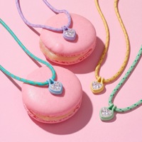 Collier en acier inoxydable plaqué or 18 carats avec corde tressée colorée, pendentif géométrique en zircon, vente en gros