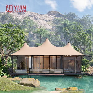 Tente de glamping de luxe légère, imperméable, en PVC, quatre saisons, avec structure hexagonale pour le désert sec - Product Image 4