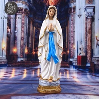 11 pouces Catholique Notre Dame de Lourdes Statue Résine Sculpture Décoration Notre Dame de Lourdes sur Base Figurine Cadeau Religieux