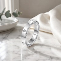 Bague élégante de luxe en moissanite à double ligne, taille brillant, sertie à griffes, en argent sterling S925, couleur D VVS, certifiée GRA, pour femme
