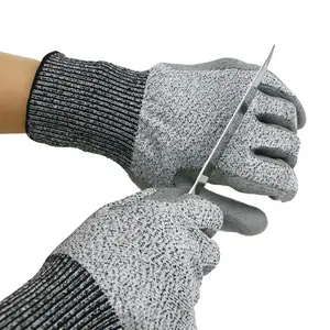 4X42D Pu Coated A4 Safety Work Cut Resistant Gloves Level 5